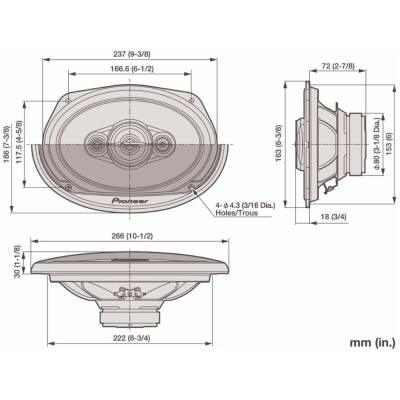 Pioneer TS-A6961F 450 Watt 6X9 Oto Hoparlör - 5